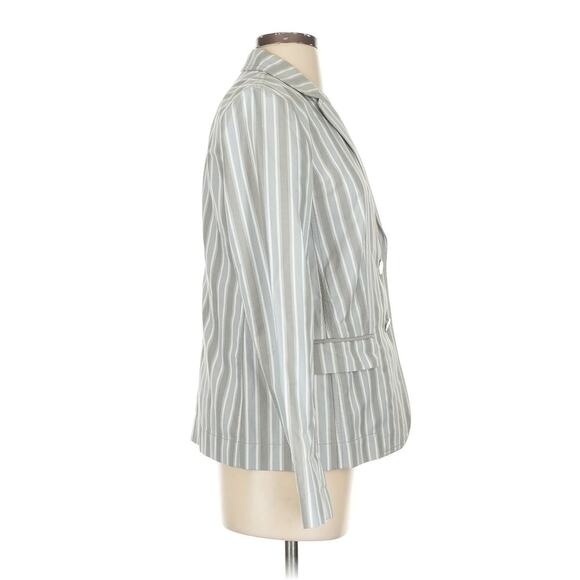 Lafayette 148 New York Vangie Elixir Stripes Cotton Blazer 4 - Picture 6 of 7